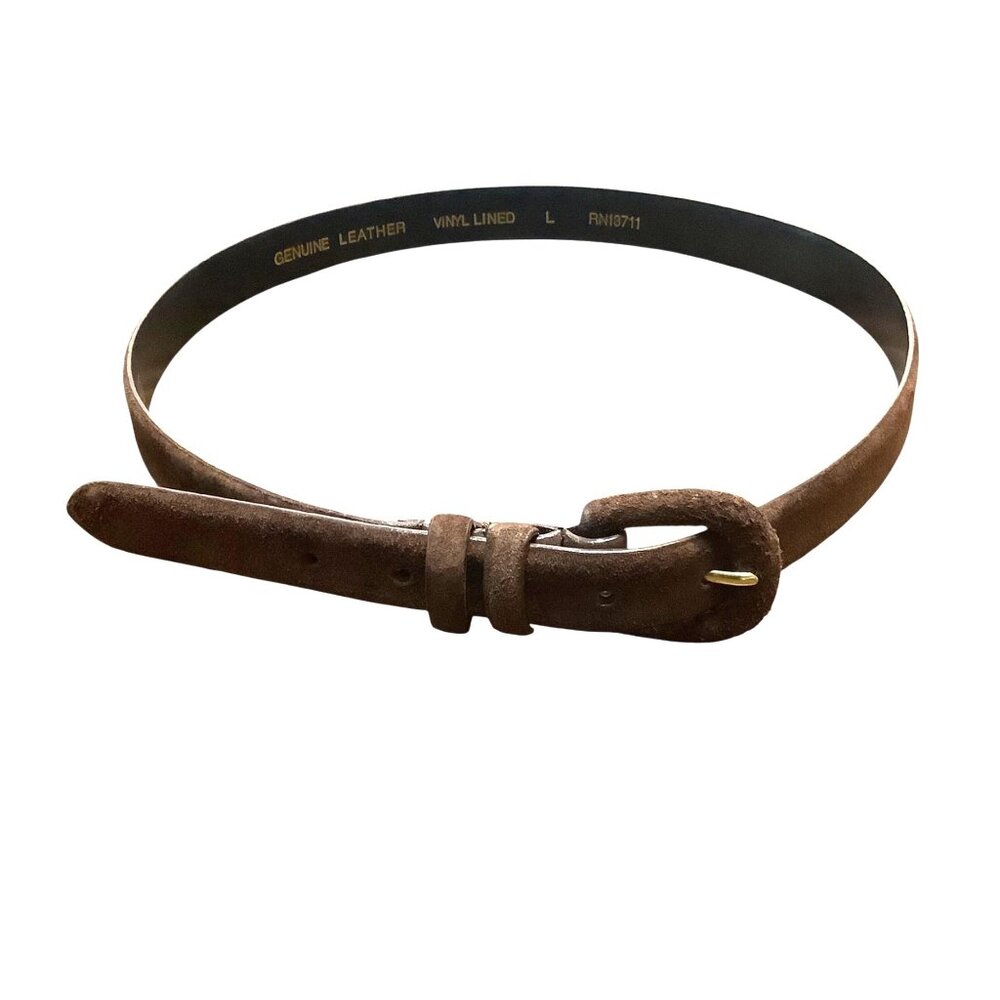 Vintage Amanda Smith‎ Genuine Suede Leather Brown Belt Women Large 30-34" Waist